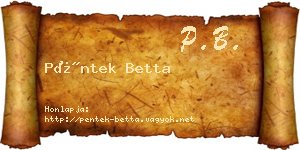 Péntek Betta névjegykártya